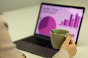 Digital marketing analytics on a laptop